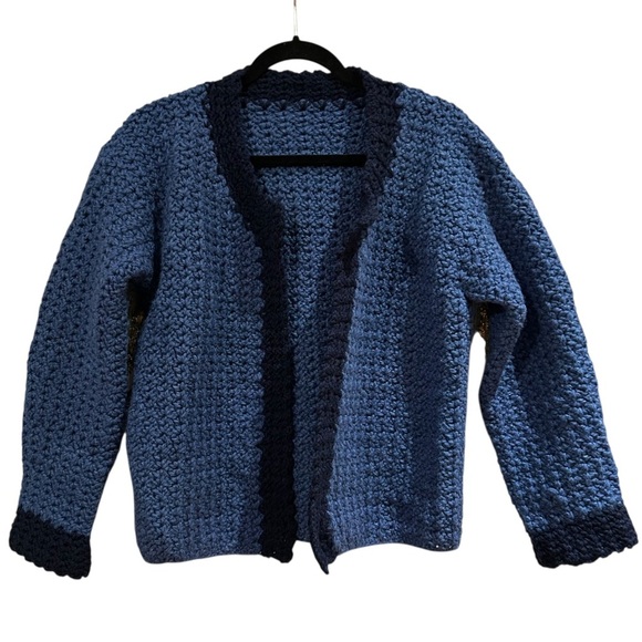 Handmade Cottagecore Crochet Knit Open Front Cardigan - Picture 5 of 5